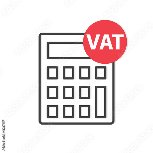 VAT (Value Added Tax) acronym and calculator icon- vector illustration