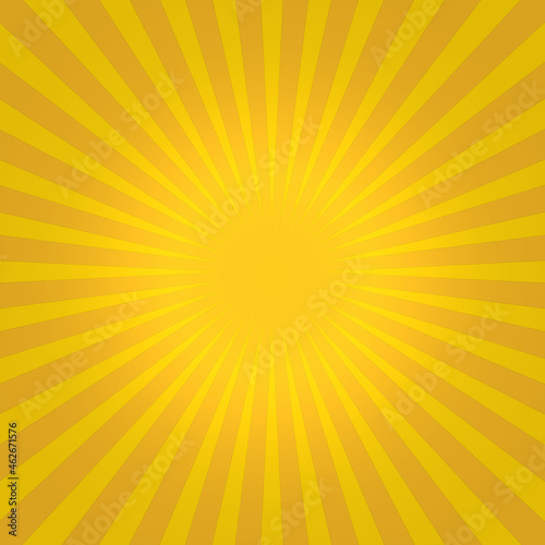 Golden yellow bright glowing radiant rays glare background texture.