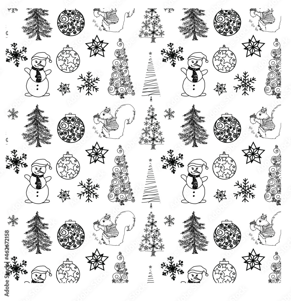 Set of Christmas trees, Christmas elements, Merry Christmas vector elements