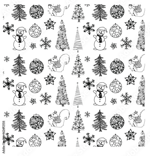 Set of Christmas trees, Christmas elements, Merry Christmas vector elements