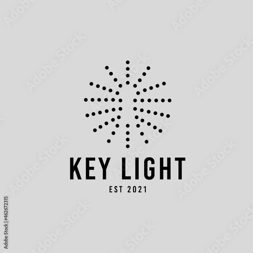 light key hole with dot shaped logo design illustration