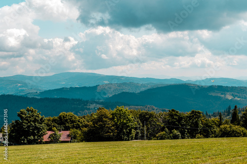 Fototapeta Naklejka Na Ścianę i Meble -  mountain view Silesian Beskids Czantoria Polska