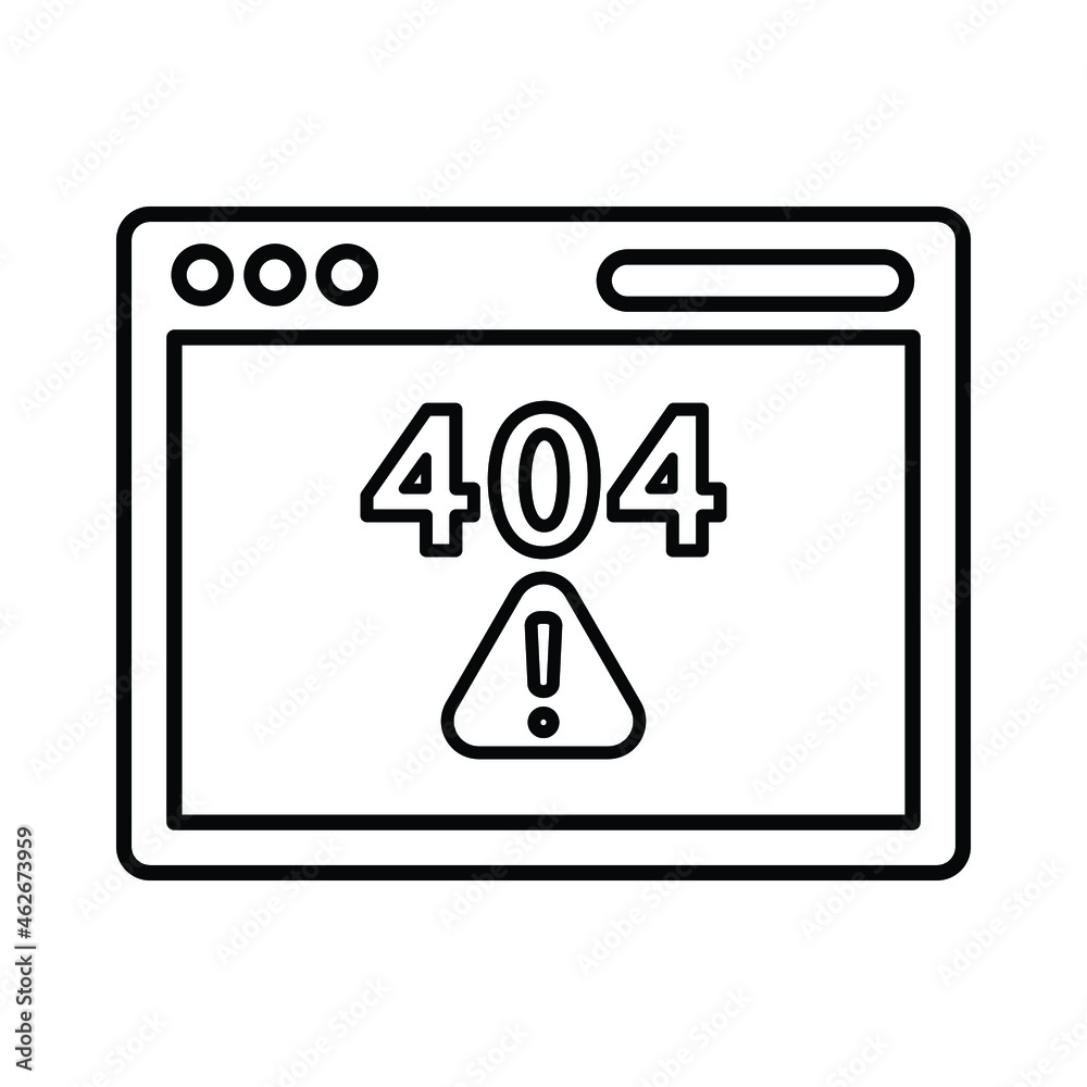 Browser, error, found, not line icon. Outline vector. Browser, error, found, not line icon. Outline vector.