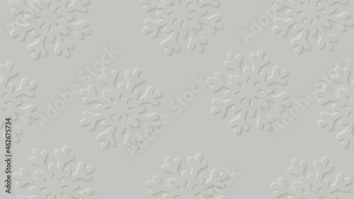 Christmas design with paper cut snowflakes on white background vector illustration.