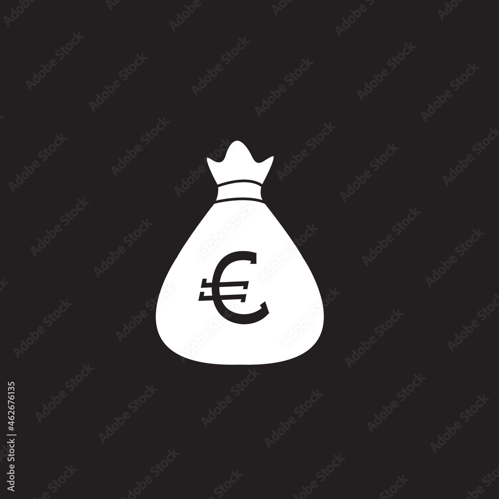Dollar bag icon vector isolated on black background. Trendy dollar bag icon in flat style. Template for app, ui and logo. Icon dollar bag for your web site. Modern dollar bag icon Dollar bag icon vector isolated on black background. Trendy dollar bag icon in flat style. Template for app, ui and logo. Icon dollar bag for your web site. Modern dollar bag icon