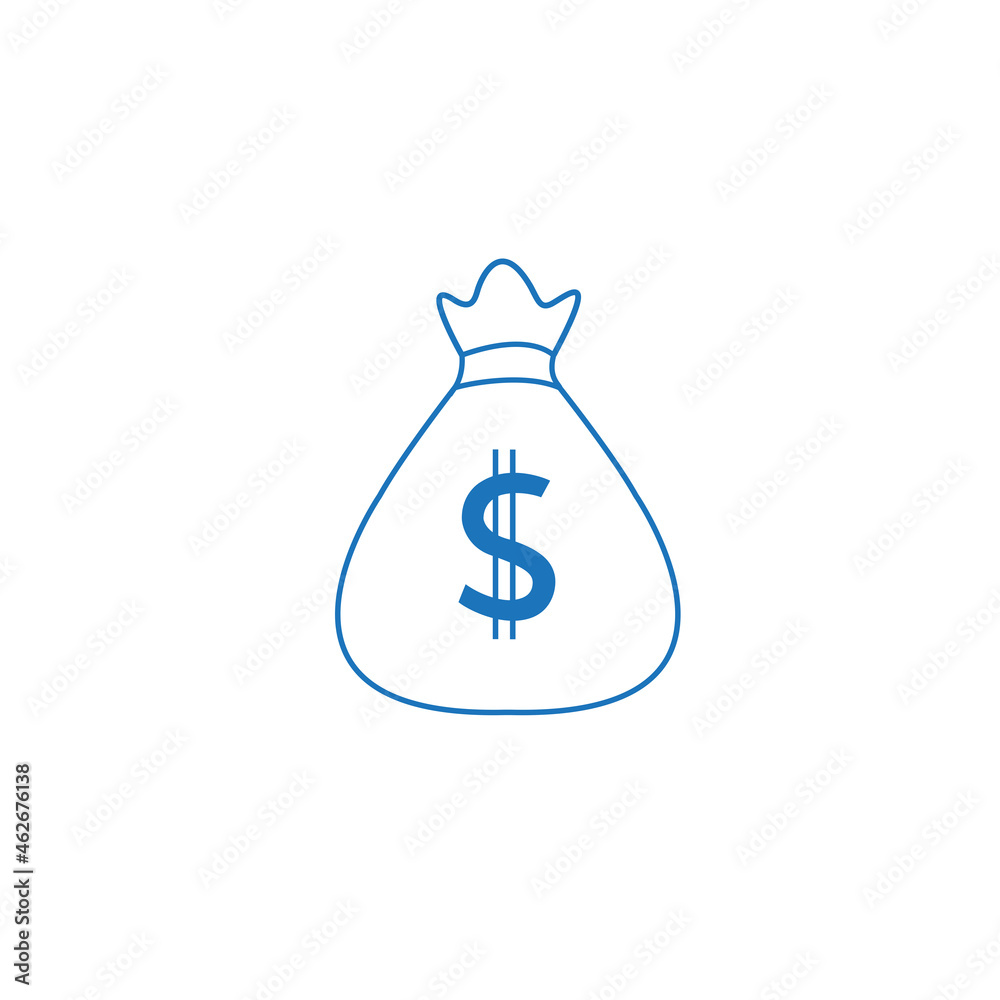 Dollar bag icon vector isolated on white background. Trendy dollar bag icon in flat style. Template for app, ui and logo. Icon dollar bag for your web site. Modern dollar bag icon Dollar bag icon vector isolated on white background. Trendy dollar bag icon in flat style. Template for app, ui and logo. Icon dollar bag for your web site. Modern dollar bag icon