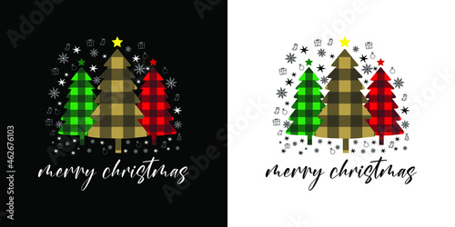 marry christmas and tree t shirt design