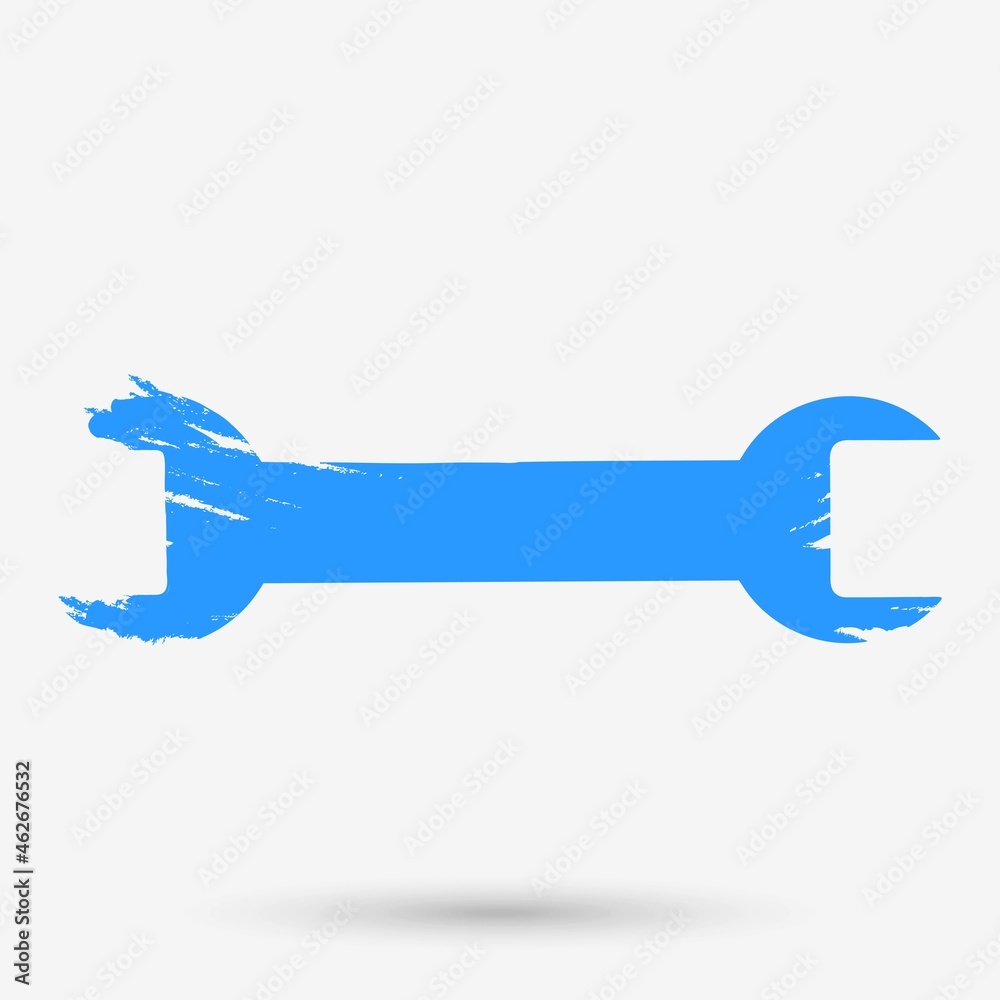Wrench brush isolated object. Vector illustration.