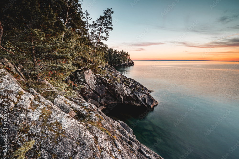 Sunset at the Lake Siljan in Darlana Sweden Sunset at the Lake Siljan in Darlana Sweden
