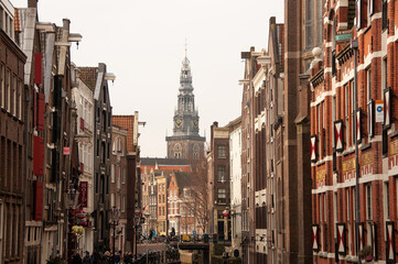 Stickers Amsterdam Karakteristieke grachtenpanden in Amsterdam  © nitzan