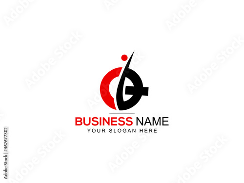 Abstract letter Q logo design. Initial Q qq vector element. Letter Q Icon Logo with Modern Red and Black Color With White Background