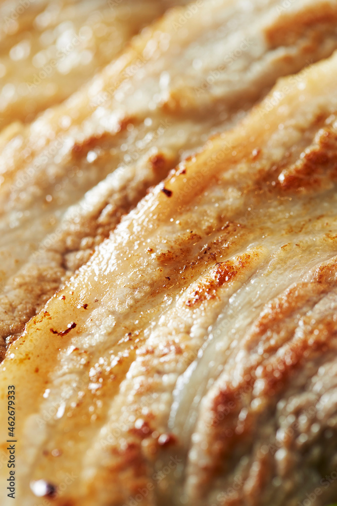 Pork belly close-up on the grill Pork belly close-up on the grill