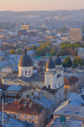 Lviv city view from the city hall