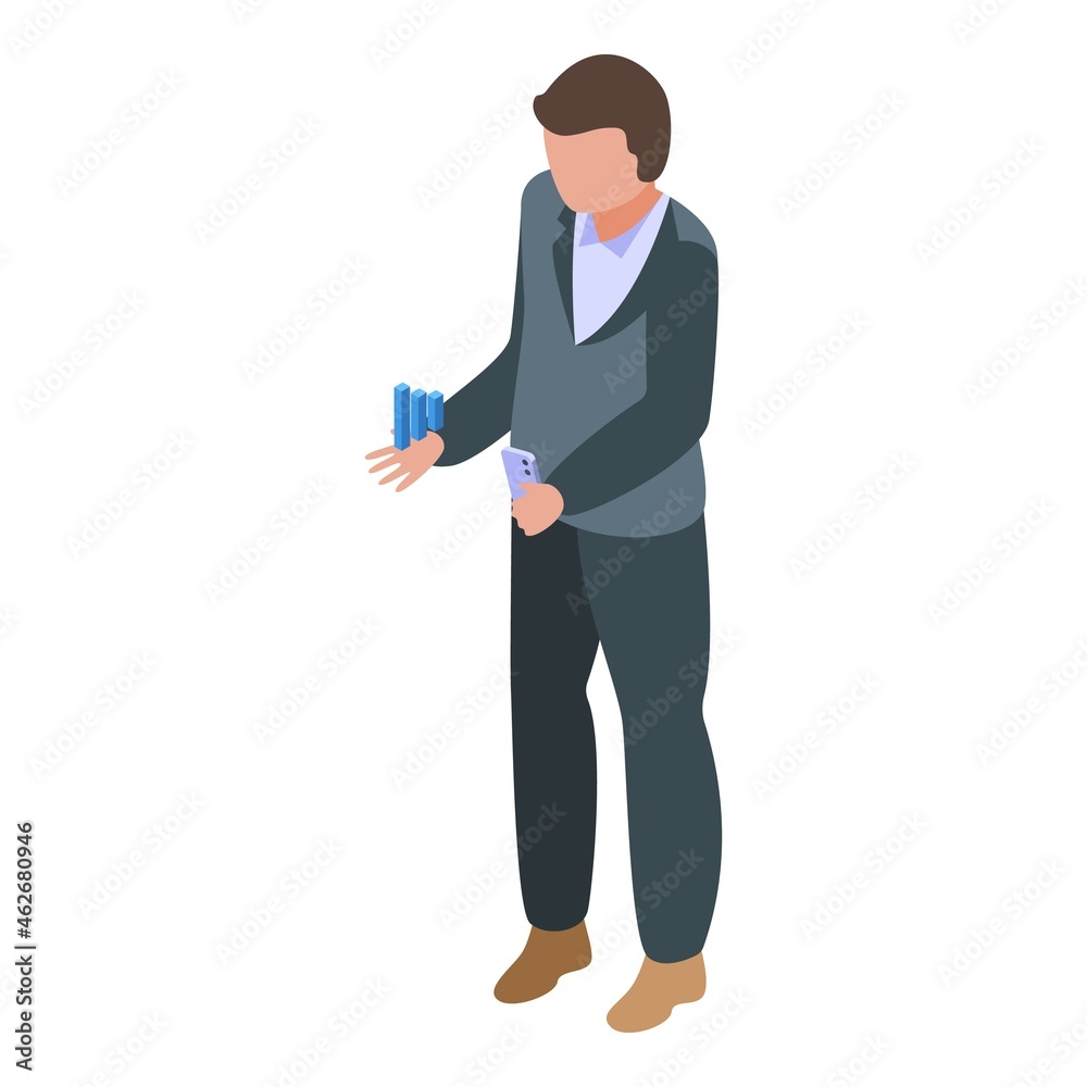 Seo man icon isometric vector. Website search. Digital engine Seo man icon isometric vector. Website search. Digital engine