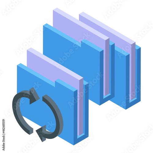 Folder data icon isometric vector. File document. Pc computer