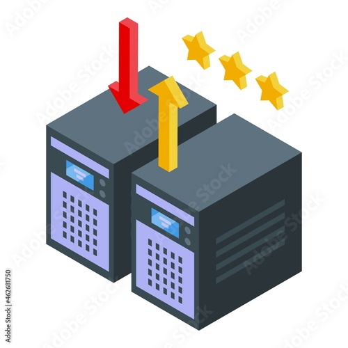 Computer network icon isometric vector. Online work. Digital office