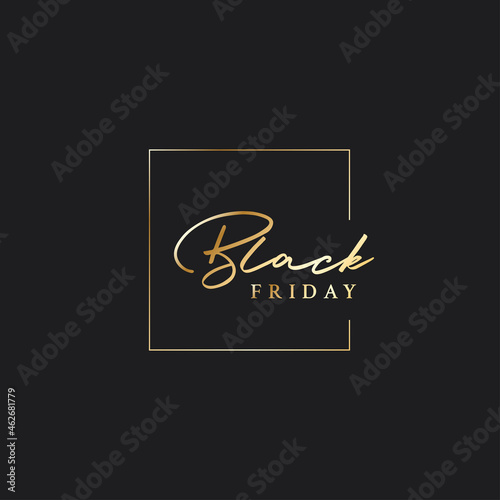 Black friday gold logo on black background