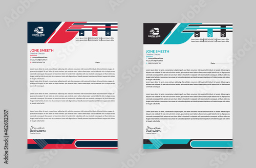 Minimalist style letterhead template design.Professional corporate business letterhead vector template.