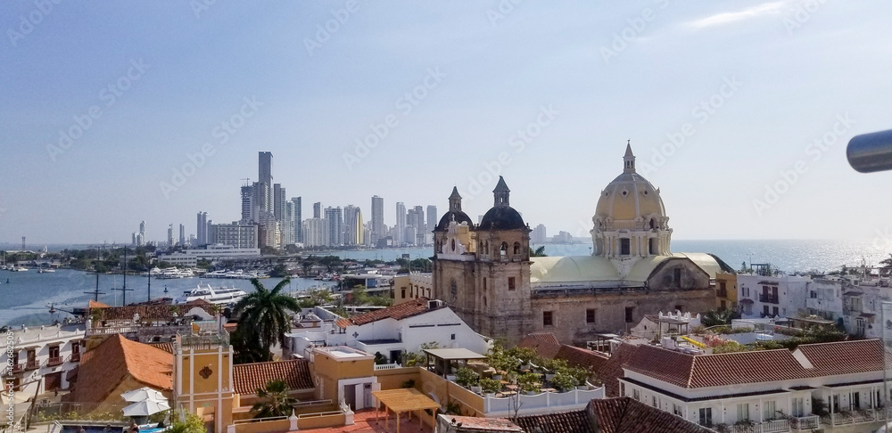 Cartagena, Bolivar, Colombia. Juanuary 30, 2020:  Panoramic city landscape.