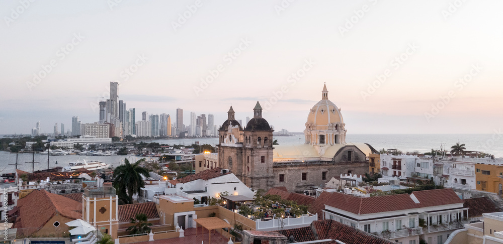 Cartagena, Bolivar, Colombia. Juanuary 30, 2020:  Panoramic city landscape.