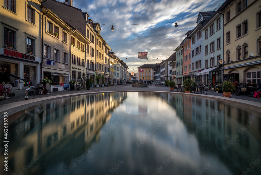 Fototapeta premium Winterthur Altstadt Spiegelung
