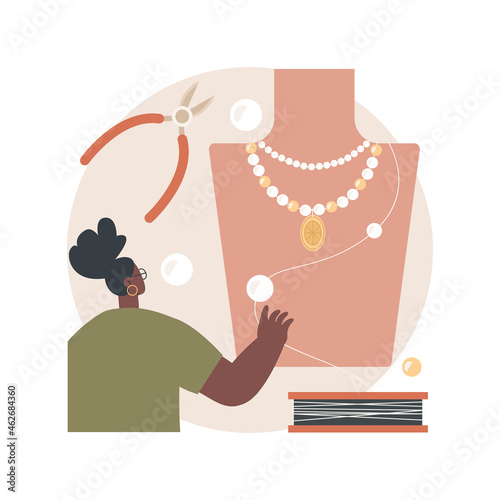 Handmade Jewelry abstract concept vector illustration. Self-made jewelry, designer startup, handmade product, book online, handcrafted, buying artisan goods, custom order abstract metaphor.