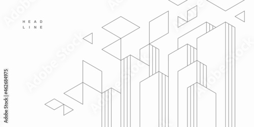 Abstract geometric technological background. Architectural construction.
