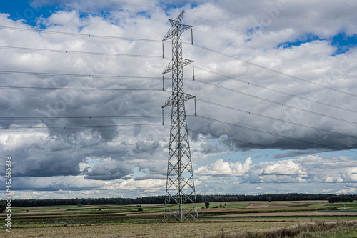 power lines in the field