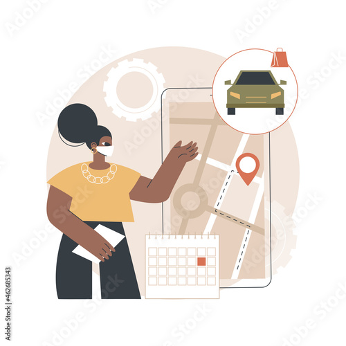 Set quick and efficient pickup service abstract concept vector illustration. Employee safety, small business owner, coronavirus exposure, quickservice customer, assemble order abstract metaphor. photo