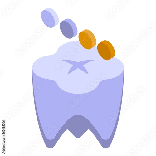 Teeth whitening procedure icon isometric vector. Dental tooth. Health care