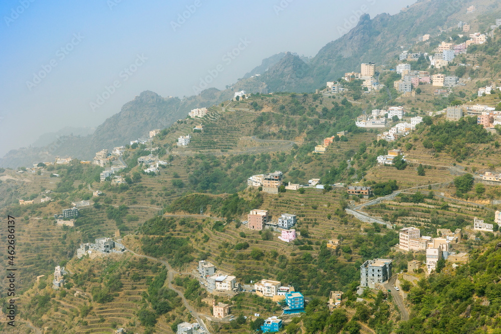 Fototapeta premium Views across the Faifa mountains in Jazan region of Saudi Arabia