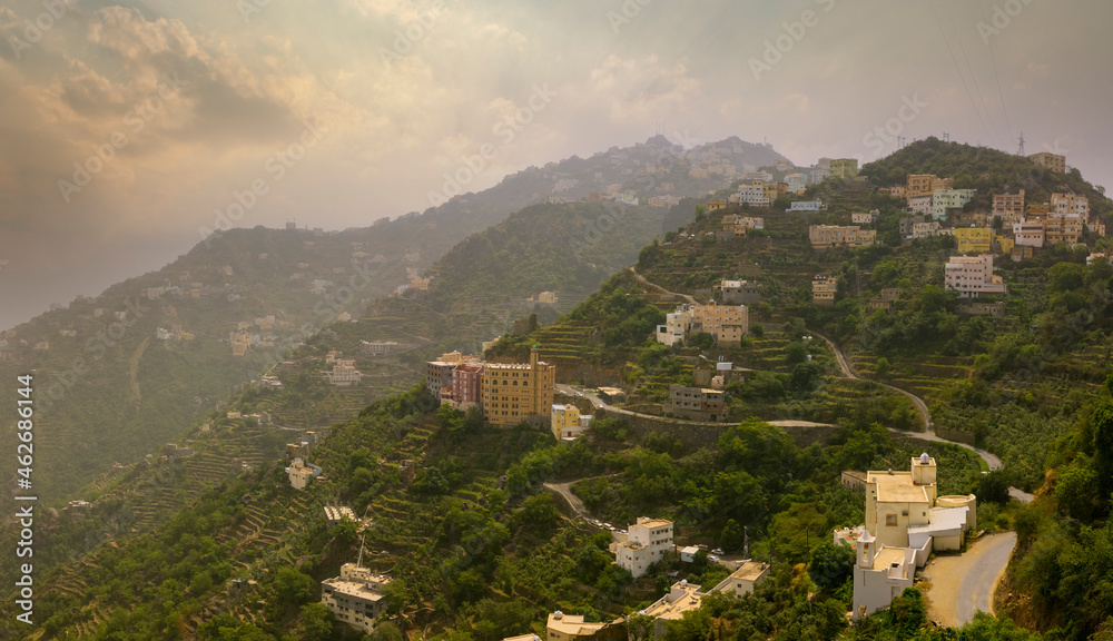 Fototapeta premium Views across the Faifa mountains in Jazan region of Saudi Arabia