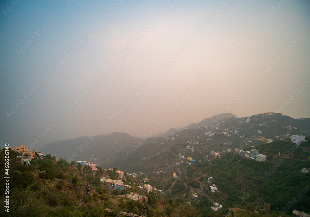 Fototapeta premium Views across the Faifa mountains in Jazan region of Saudi Arabia