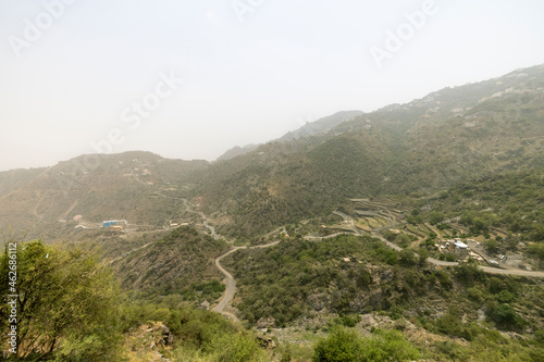 Views across the Faifa mountains in Jazan region of Saudi Arabia