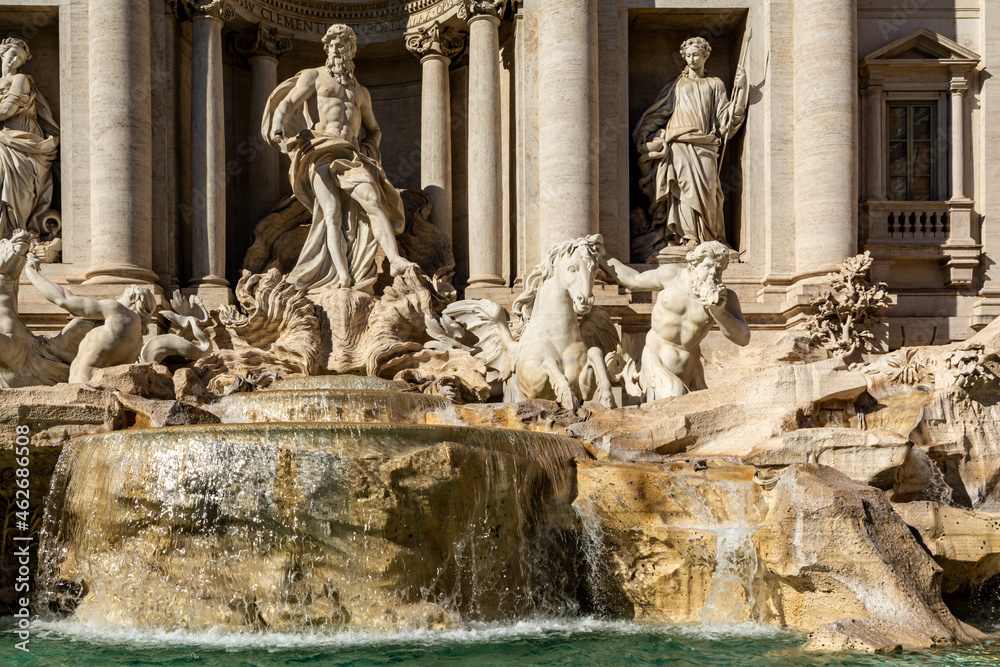 Detail of the famous Trevi Fountain in Rome, Italy Detail of the famous Trevi Fountain in Rome, Italy