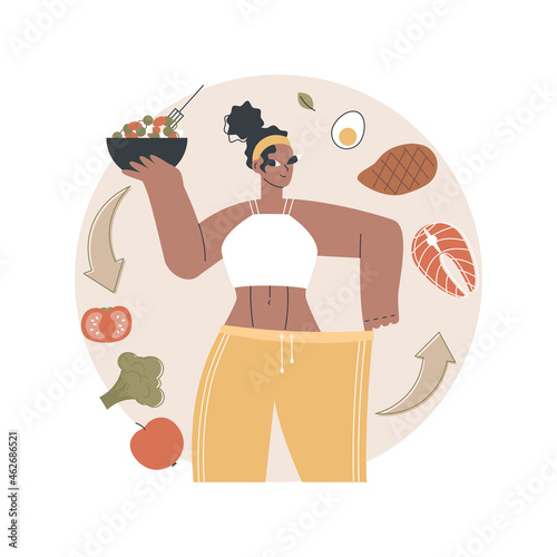 Carb cycling abstract concept vector illustration. Eating habits, weight-loss diet, healthy lifestyle, low-carb and high-carb intake, nutrition plan, balanced meal, carbohydrate abstract metaphor.