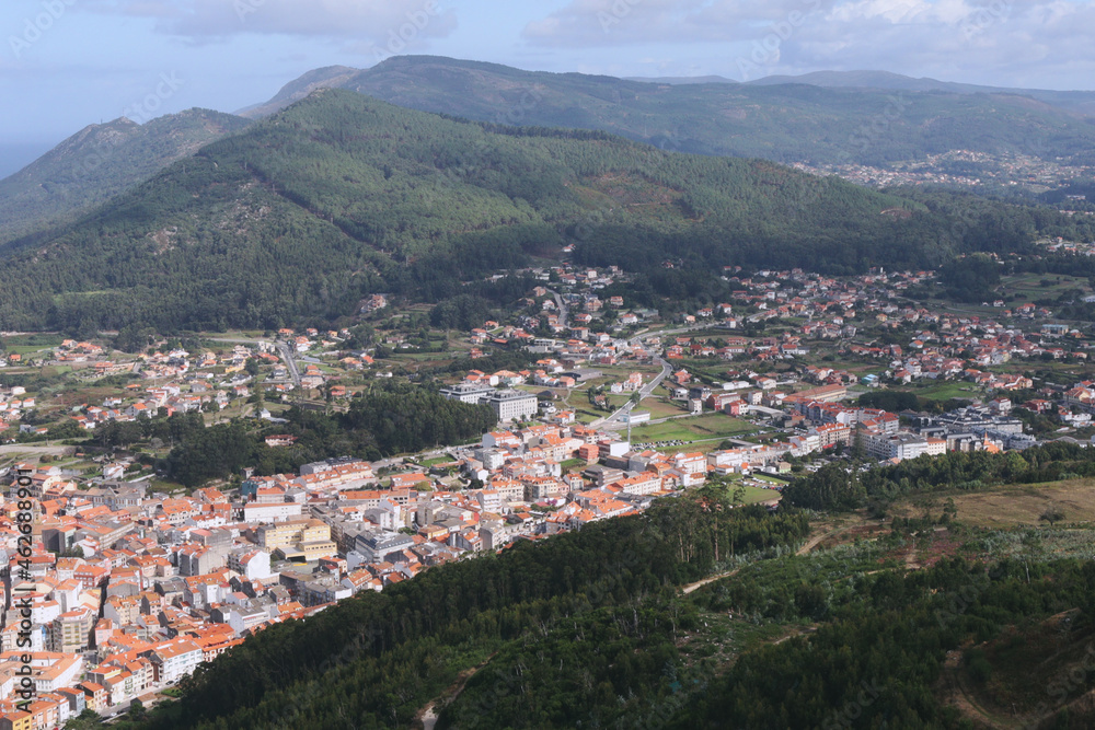 view of the city. A Guarda, Pontevedra, Galicia