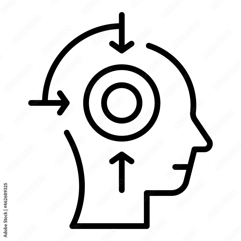 Cognitive system icon outline vector. Visual perception. Sensory process - obrazy, fototapety, plakaty 
