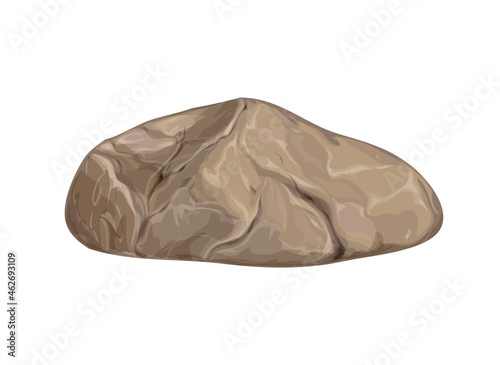 Natural stone on a white background as an element of nature for illustration.Vector illustration.