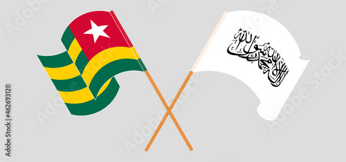 Crossed flags of Togo and Taliban. Official colors. Correct proportion