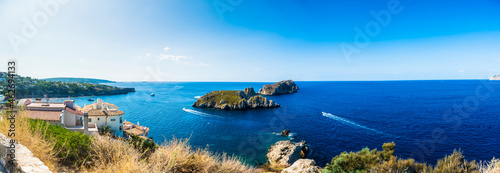 Spain, Balearic Islands, Mallorca, Bay of Santa Ponca, Panoramic view of Isla Malgrats photo