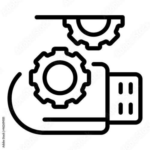 Usb cyber icon outline vector. Fraud theft. Secure key