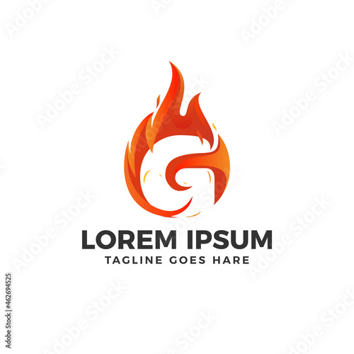 G Letter Fire Logo