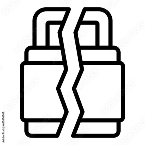 Unlock padlock icon outline vector. Stop fraud. Secure cyber