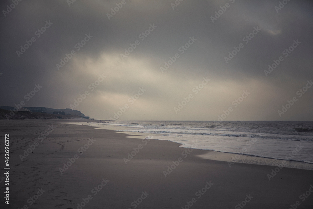 Germany, Sylt, Kampen, Rotes Kliff, lonely beach, sea, winter Germany, Sylt, Kampen, Rotes Kliff, lonely beach, sea, winter