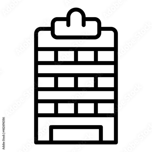 Outside multistory icon outline vector. City building. House block