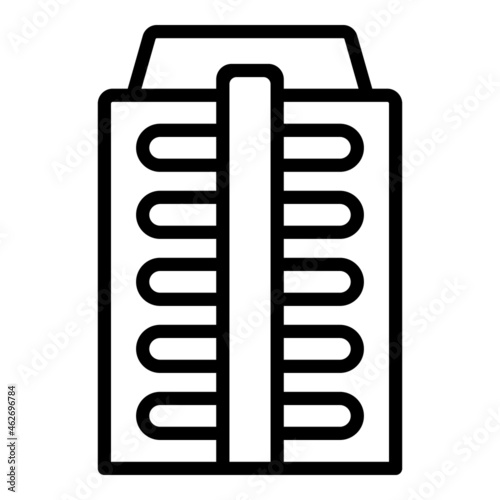 Modern multistory icon outline vector. City block. Building house