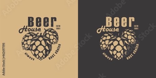 Beer hop for bar. Original brew design with hop for craft beer, pab or brewery