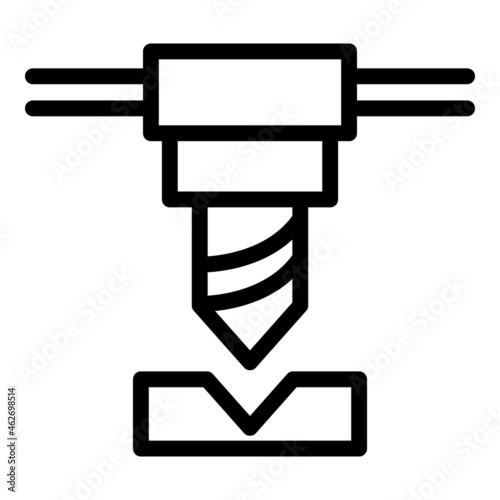 Cnc machine icon outline vector. Lathe equipment. Work tool