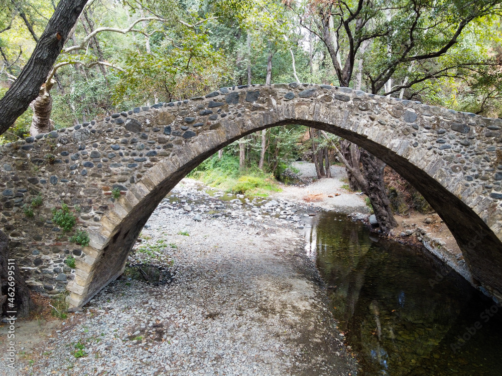 Medieval venetian stone arch bridge located in Troodos mountains, Cyprus Medieval venetian stone arch bridge located in Troodos mountains, Cyprus